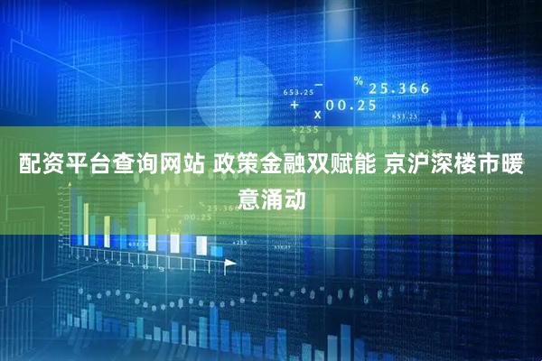 配资平台查询网站 政策金融双赋能 京沪深楼市暖意涌动